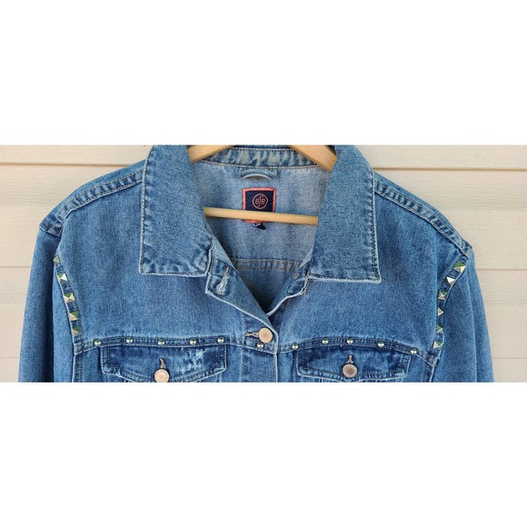 Boom Boom Jeans Destroyed And Studded Denim Jacket Size‎ XL - Picture 4 of 7